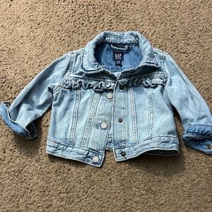 GAP Kids Denim Jacket with Ruffle Detail